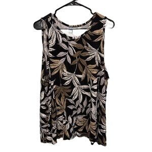 Old Navy Luxe Swing Tank Black Gold and Silver Sleeveless Tank Top Size XXL